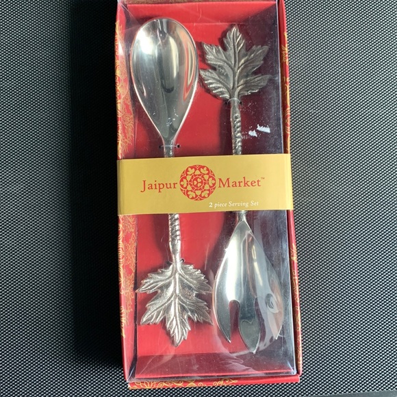 jaipur market Other - New silver leaf salad serving set Jaipur Market 2 piece
